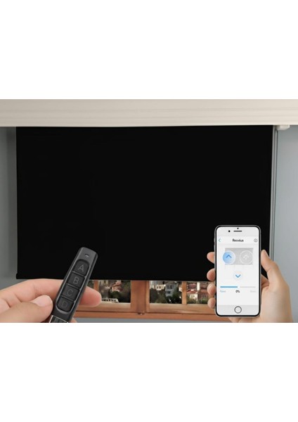 Zaman Ayarlı, Sesle ve Telefonla Kontrol Edilebilen Motorlu Kumandalı Stor Perde