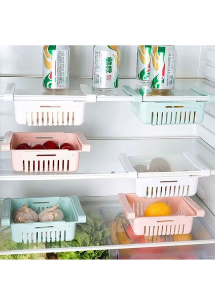 2 Adet Buzdolabı Düzenleyici Çekmece – Ayarlanabilir Askılı Saklama Sepeti Meyve, Sebze,yumurta Için