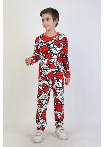 Ideal Sepet-Isob Ör. Adam Desenli Interlok %100 Pamuk Erkek Çocuk Pijama Takımı 3-13 Yaş 51519