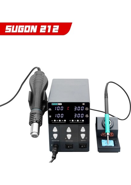 Sugon 212 2’si 1 Arada Hava Tabancası ve Lehim Havya Istasyonu 760W LCD Bga Tamir Lehimleme