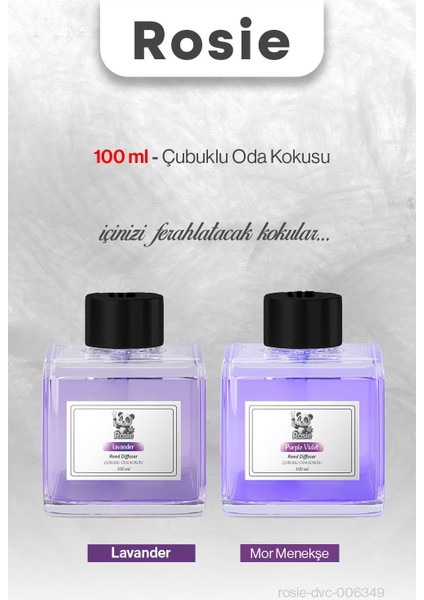 Lavanta ve Mor Menekşe Rosıe Çubuklu Oda Kokusu 100 ml