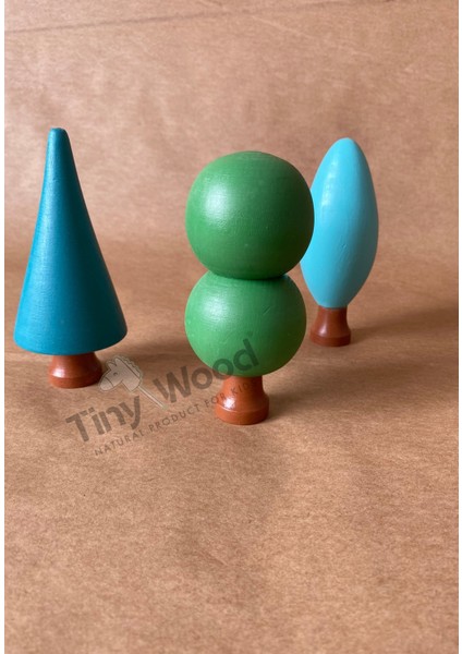 Ahşap Waldorf Orman Seti - 3'lü Ağaç Seti Eğitsel Oyuncak