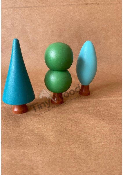 Ahşap Waldorf Orman Seti - 3'lü Ağaç Seti Eğitsel Oyuncak fırsatları