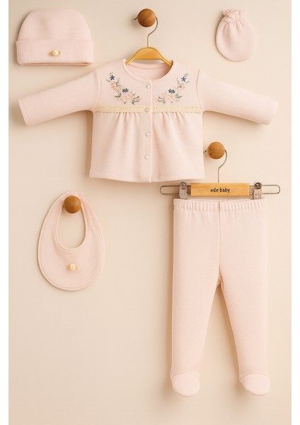 Çiçek Nakışlı 5 Li Set 0-3 Ay Hastane Çıkışı fiyatları