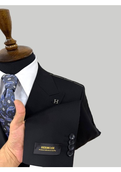 Siyah Kruvaze Modern Fit Takım Elbise | Premium Collection indirimleri