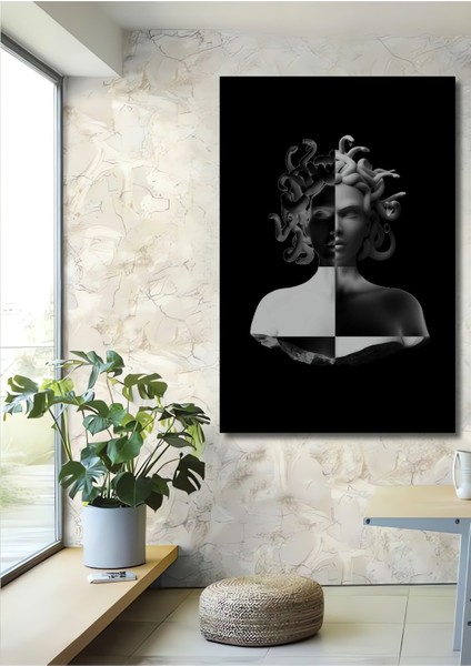 Dekoratif Ahşap Kare Medusa Yansıması Tablosu Ev/ofis/işyeri/salon/mutfak/banyo Tablo