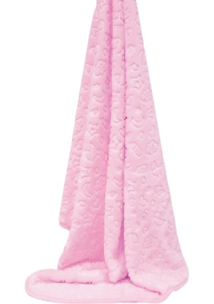 Bebek Battaniyesi Pembe 100X120 cm Kalın Battaniye