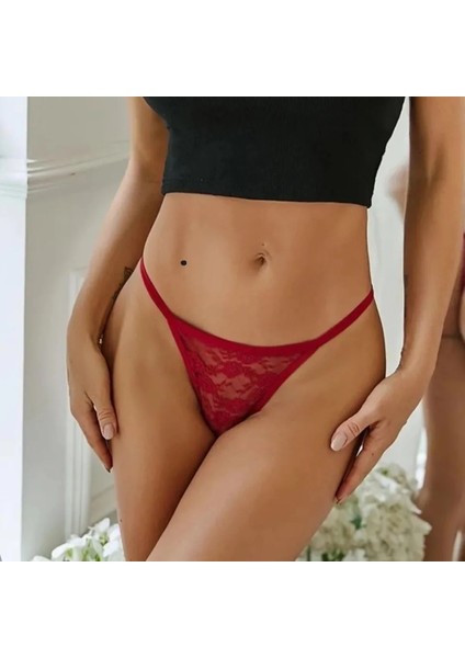 Fantazi Kırmızı Dantelli Kadın String - Tanga fiyatları