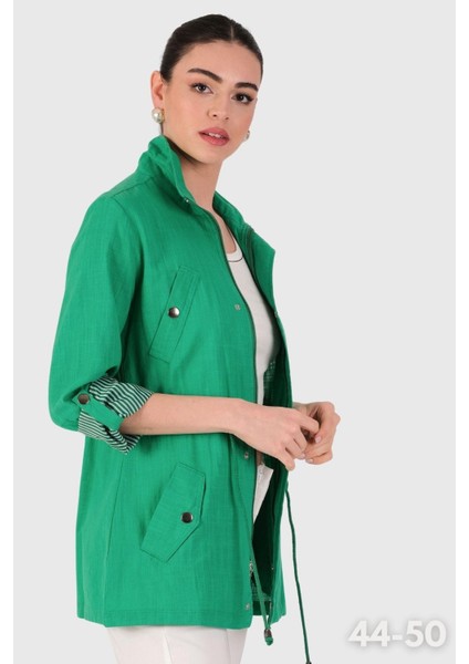 Oriente Dik Yaka Fermuarlı Çıtçıtlı Kaban Yeşil fiyatları