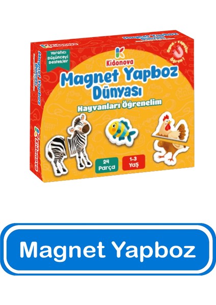 Magnet Yapboz Dünyası - Hayvanları Öğrenelim (1-3 Yaş)