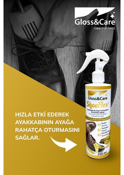 Shoeflex™ Ayakkabı Streç Deri Yumuşatıcı Sprey Ayakkabı Vurması Sıkması Önleyici Spreyi 250 ml