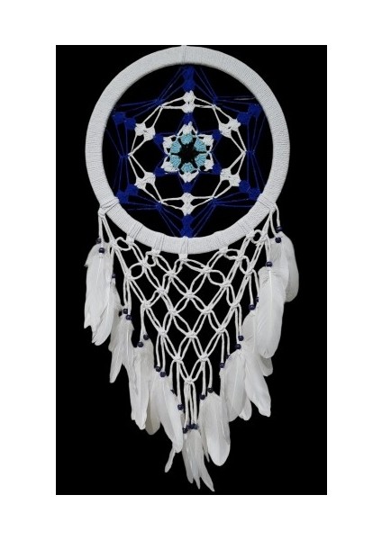 Nazar Boncuğu Renklerinde Yıldız Motifli Büyük Boy Düş Kapanı Duvar Dekoru fiyatları