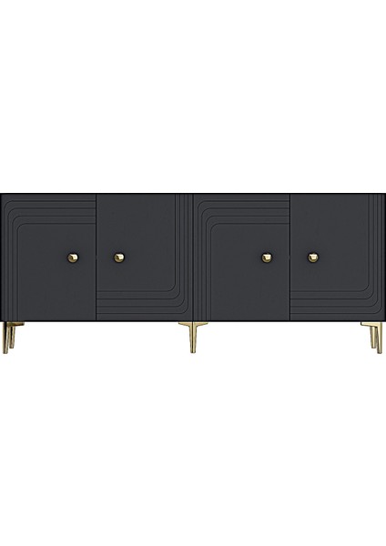 KA1805A - Lessi Konsol, Kahve Köşesi ve Tv Sehpası 180 cm Antrasit modelleri