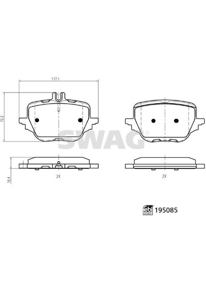 33111860 Fren Balatası Arka Mercedes W206 S206 C254 W223 V223 A0004209305