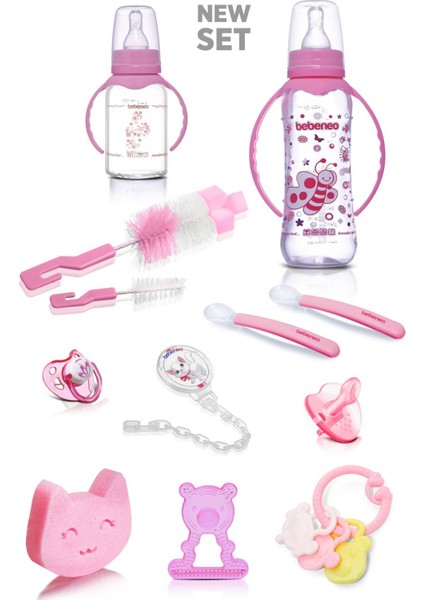 Yenidoğan Cam Biberon ve Emzik Seti, Özel Kutuda, Bpa Içermez, Bebek Hediye Seti