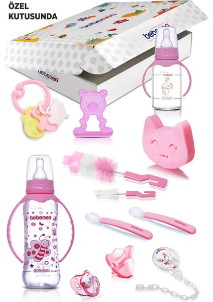 Yenidoğan Cam Biberon ve Emzik Seti, Özel Kutuda, Bpa Içermez, Bebek Hediye Seti modelleri