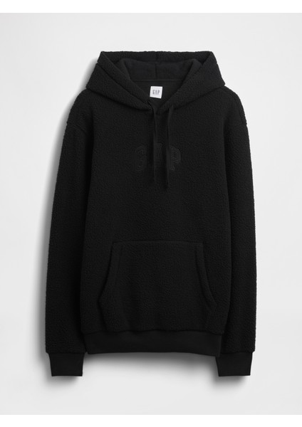 Erkek Siyah Relaxed Gap Logo Sherpa Knit Sweatshirt fiyatları