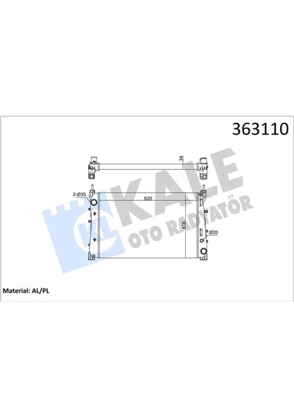 363110 Brazıng Versiyonu KL195500 Fıat Lınea Punto Evo 1.3/1.6 Mjtd 1.4tjet 07<12 mt Mekanik 620X416 X34 Su Radyatörü 51785217