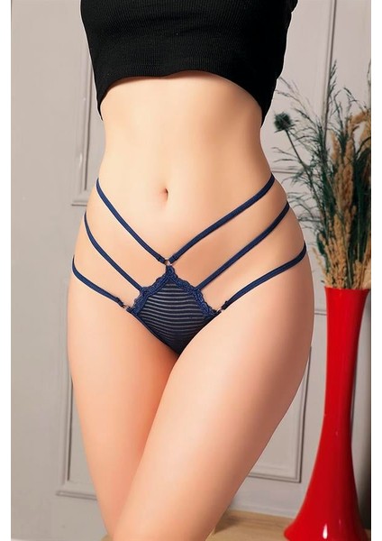 Arias Closet Lacivert Yanları Ip Detaylı Fantezi Tanga String fiyatları