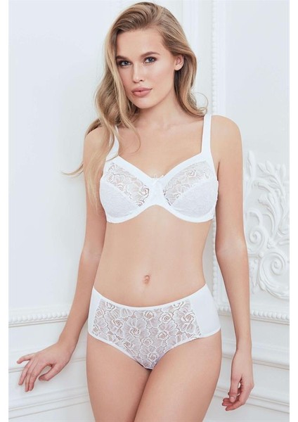 Arias Closet Balenli Desteksiz Dolgusuz Toparlayıcı Dantelli Küçültücü Sütyen ve Külot Takım