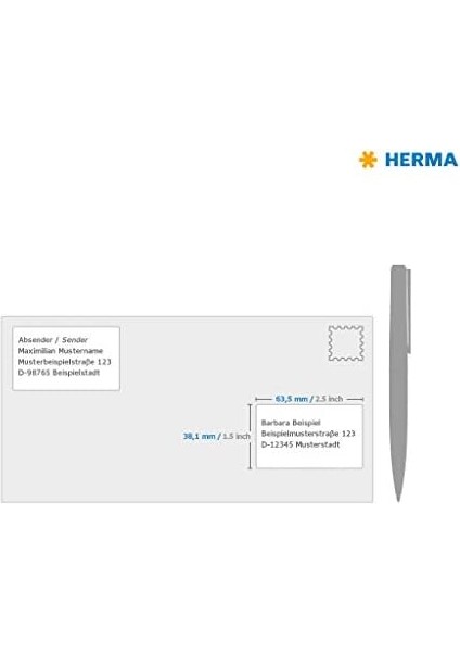 Herma 4677 Adres Etiketleri Dın A4 63,5 x 38,1 Mm, Kağıt, Mat Kendinden Yapışkanlı, Yazdırılabilir, 2.100 Yapışkan Etiket, Beyaz fiyatları