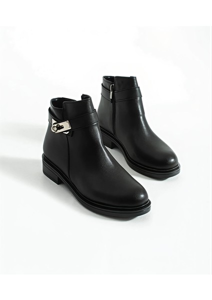 Günlük Kadın Deri Bot Fermuarlı Tokalı Yarım Kaymaz Taban fırsatları