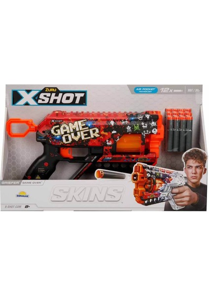 36561 X-Shot Skins Griefer 12 Mermili Sünger Dart Atan Silah 32 cm