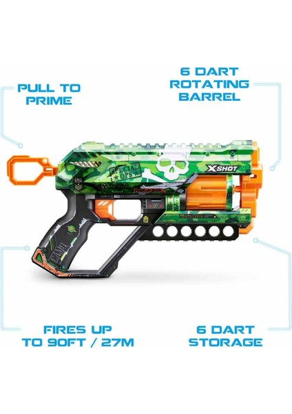 36561 X-Shot Skins Griefer 12 Mermili Sünger Dart Atan Silah 32 cm