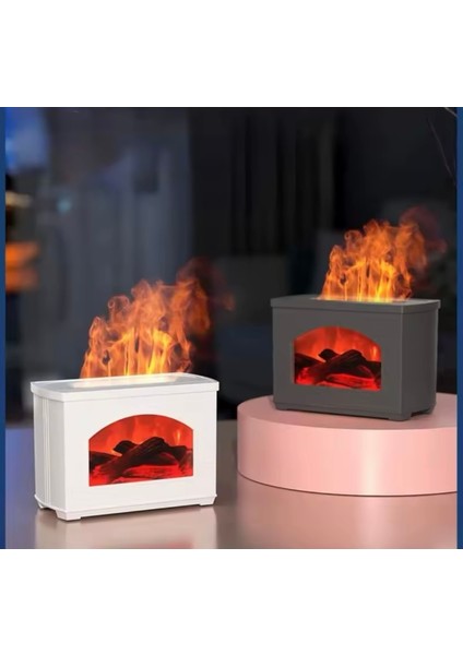 Aroma Terapi Şömine Hava Nemlendirici Alev Etkisi