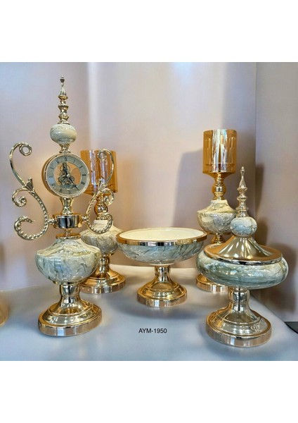 5 Parça Porselen Konsol Seti Salon Takımı