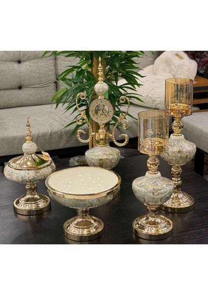 5 Parça Porselen Konsol Seti Salon Takımı modelleri