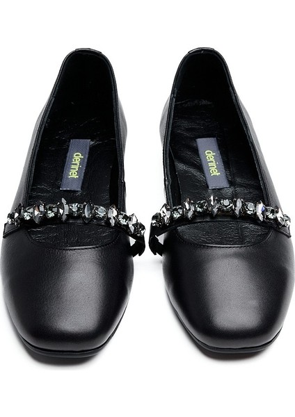 Hakiki Deri Taşlı Kadın Babet modelleri