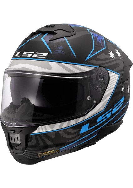 Stream 2 Galdam Mat Siyah-Mavi Kask