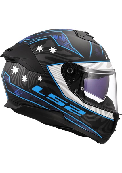 Stream 2 Galdam Mat Siyah-Mavi Kask