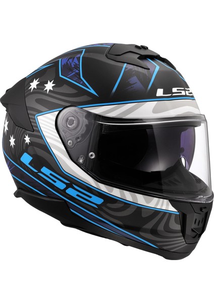 Stream 2 Galdam Mat Siyah-Mavi Kask