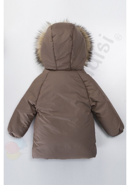 Yeni Varaklı Peluş Kürklü Fermuarlı Kapitone Kapüşonlu Kar Şişme Kışlık Erkek Bebek Mont Çocuk Kaban fiyatları