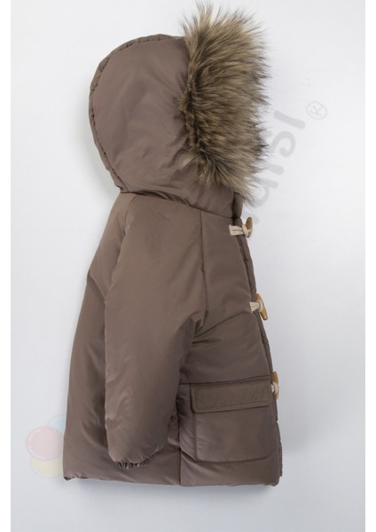 Yeni Varaklı Peluş Kürklü Fermuarlı Kapitone Kapüşonlu Kar Şişme Kışlık Erkek Bebek Mont Çocuk Kaban modelleri