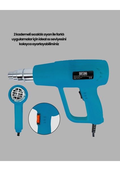 Endüstriyel 2000W Isı Tabancası Plastik Boru Lehim Boya Çıkarma fırsatları