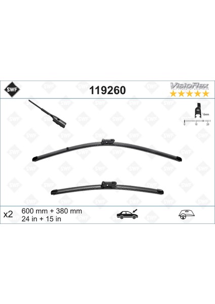 Silecek Süpürgesi Ön Polo-Toledo-Rapid-A1 2010 600 x 380 mm Almla