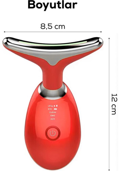 3 Modlu Yüz ve Boyun Ems Güzellik Masaj Cihazı- Gıdı, Sarkma Karşıtı Şarjlı