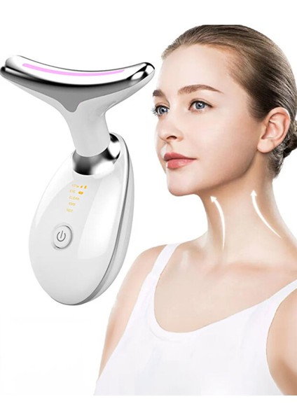 3 Modlu Yüz ve Boyun Ems Güzellik Masaj Cihazı- Gıdı, Sarkma Karşıtı Şarjlı