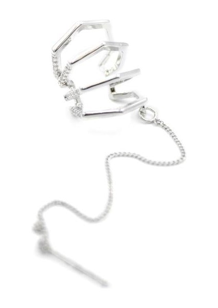 Zincir Çoklu Kıkırdak Küpe - Gümüş fiyatları