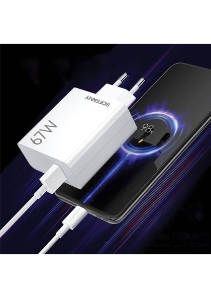 SOFFANYSY-067 Type-C 67 Watt Turbo Hızlı Şarj Aleti Xiaomi,realme,oppo (67W Destekleyen Type-C Cihazlar) indirimleri