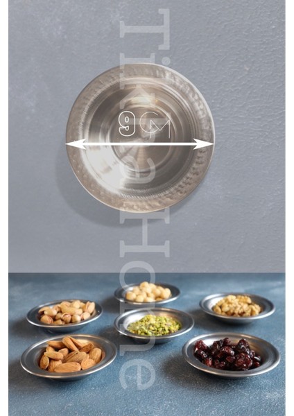 Paslanmaz Çelik Dövme Desenli Çerezlik ve Sosluk 6'lı Set