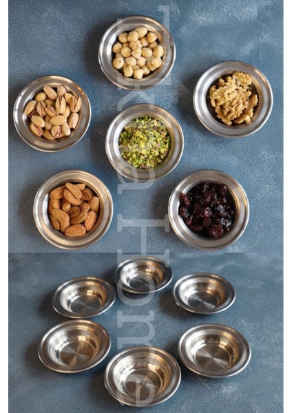 Paslanmaz Çelik Dövme Desenli Çerezlik ve Sosluk 6'lı Set fiyatları