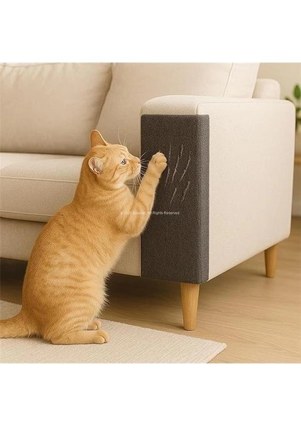 - Kedi Tırmalama Matı Koltuk Kenarı Koruyucu Antrasit Renkli Yapışkanlı Tırmalama Pedi