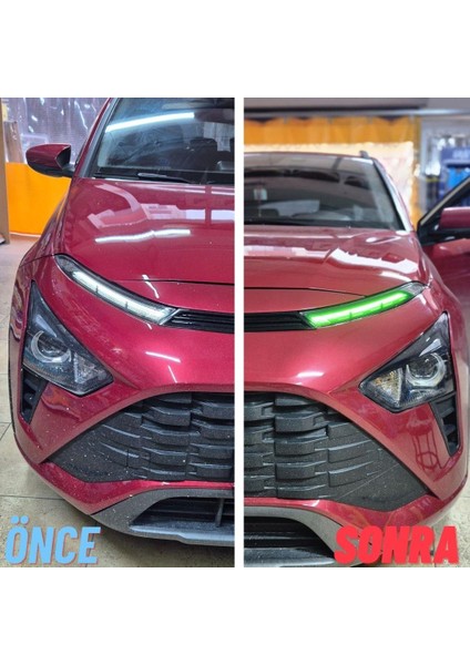 Hyundai Bayon Gündüz Farı Sticker Seti Yeşil 2021-2024 fırsatları