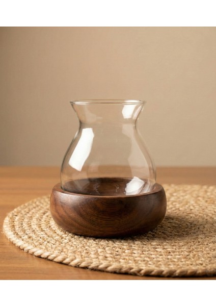 3'lü Ahşap Altlıklı Borosilikat Cam Çay Sunum Seti ve Hasır Altlık (7 Parça) fiyatları