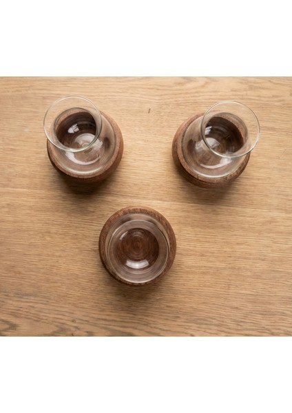 3'lü Ahşap Altlıklı Borosilikat Cam Çay Sunum Seti ve Hasır Altlık (7 Parça) fırsatları