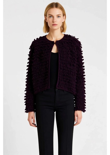 Kadın Dokulu Bisiklet Yaka Regular Kalıp Uzun Kollu Triko Hırka Günlük Şıklık ve Konfor Sunar fırsatları